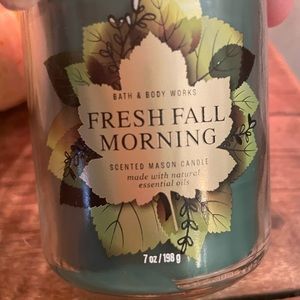 New in Box Fresh Fall Morning Mason Single Wick Candle